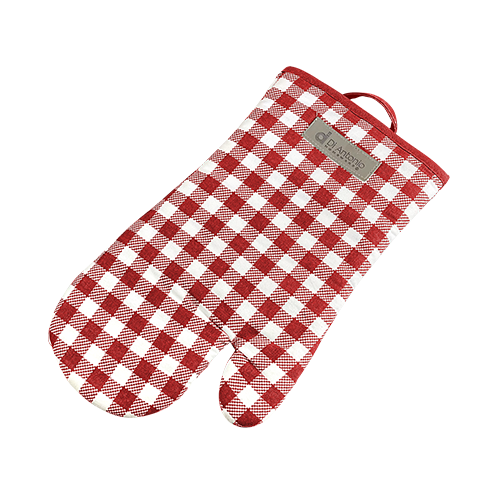 Oven Glove 300x150mm Red Check