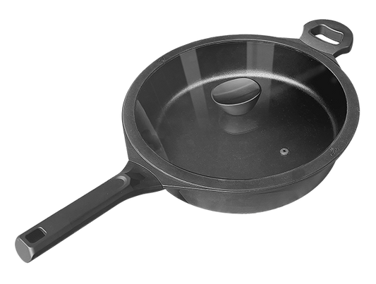 Saute pan 280x75mm Cast Aluminium with Lid Nero Black