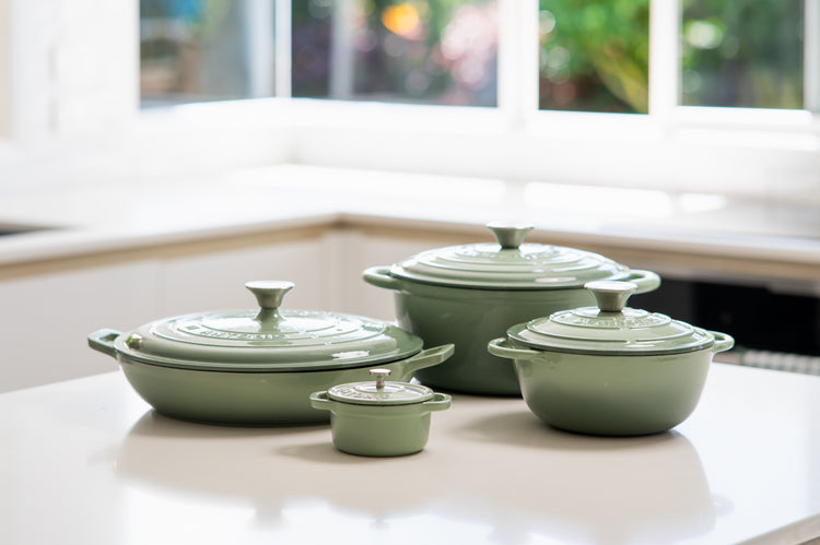 Casserole 320mm Cast Iron Enamel Sage Green 3L