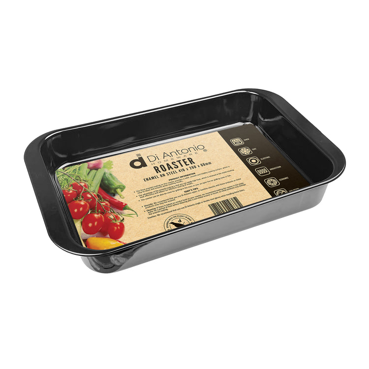 Roaster Rectangle 410x260x60mm Enamel Steel Black