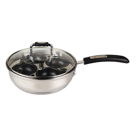 Egg Poacher 200mm Stainless Steel with Non Stick Inserts