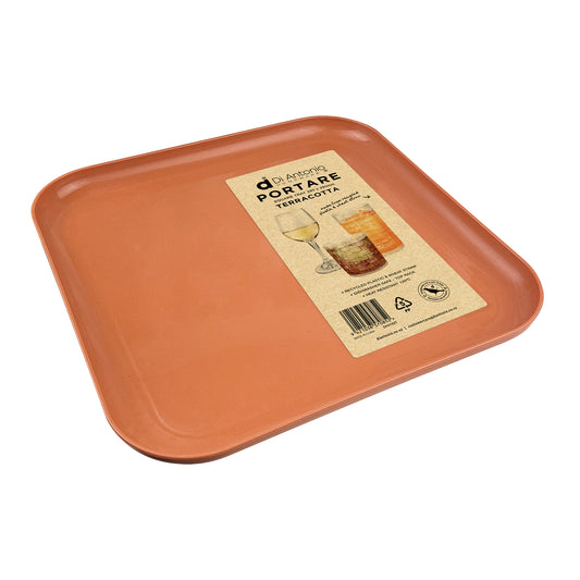 Tray Square 290mm Plastic & Wheat Straw Terracotta Portare