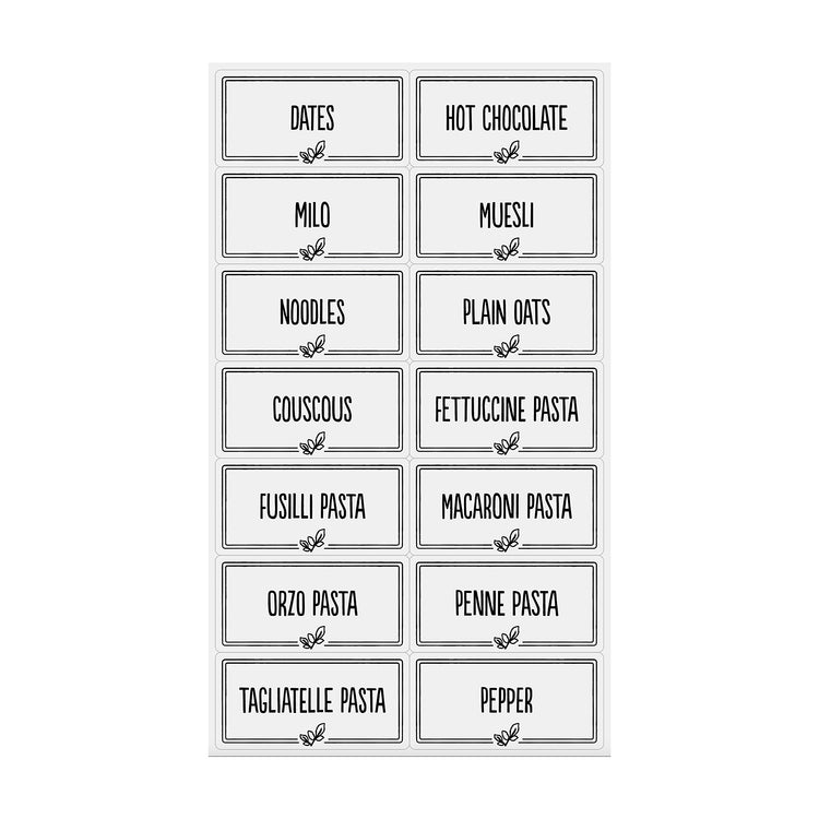 Di Antonio Pantry Labels Set of 56 White