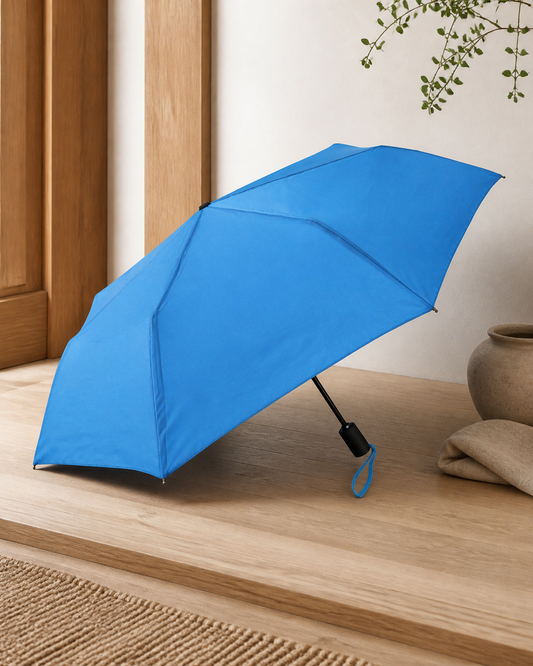 Umbrella Auto Open Blue Including a Metal Frame Fibreglass Ribs and a Bag