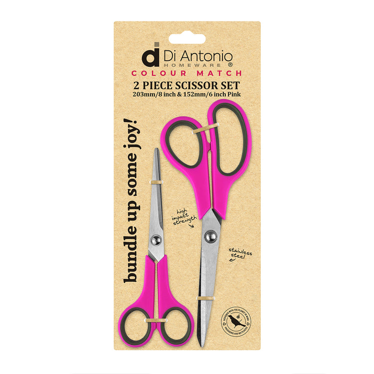 Scissor Set 2pc 203mm (8") & 152mm (6") S/S Pink