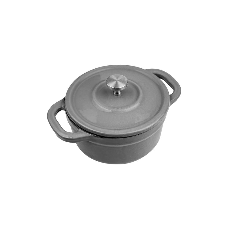 Casserole - Mini 100mm Cast Iron Enamel Grey 300ml