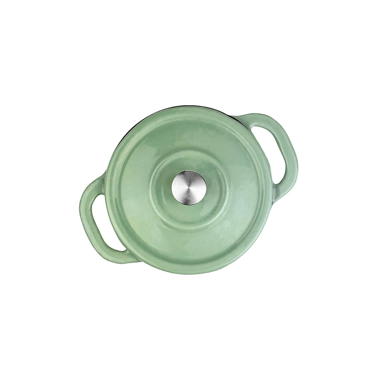 Casserole - Mini 100mm Cast Iron Enamel Sage Green 300ml
