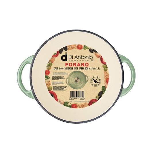 Casserole 200mm Cast Iron Enamel Sage Green 2.7L