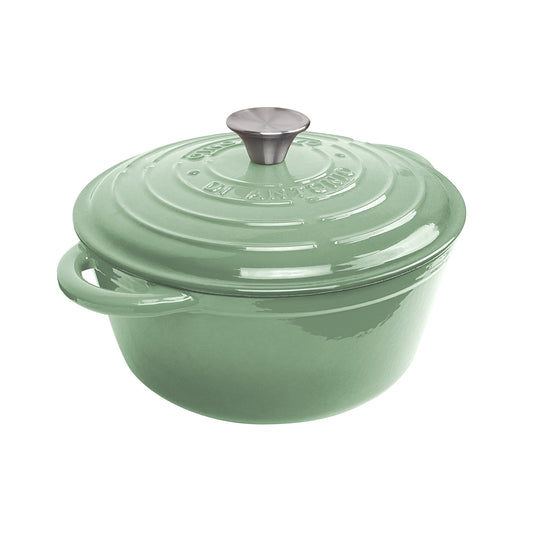 Casserole 260mm Cast Iron Enamel Sage Green 4.6L
