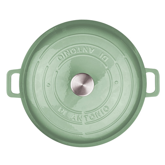 Casserole 320mm Cast Iron Enamel Sage Green 3L