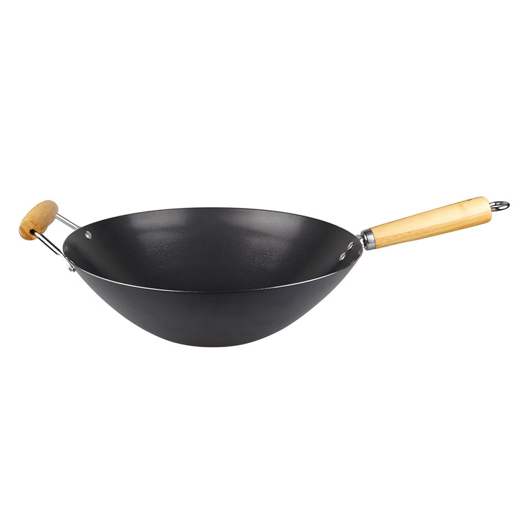 Wok 355x105mm Carbon Steel NonStick with Helper Handle