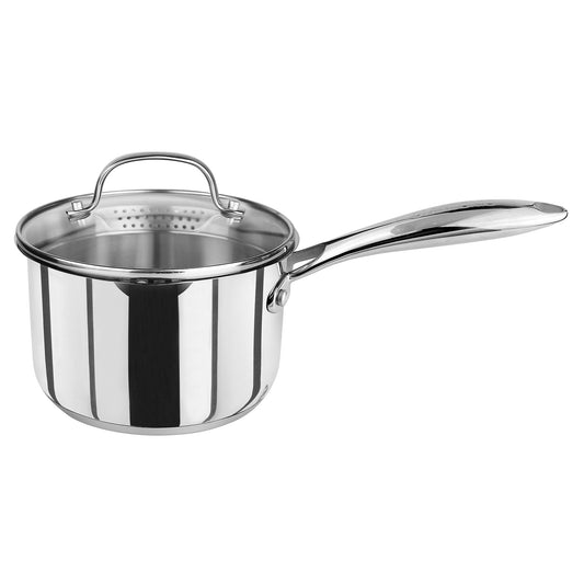 Saucepan 160mm with Draining Lid Stainless Steel Cucinare