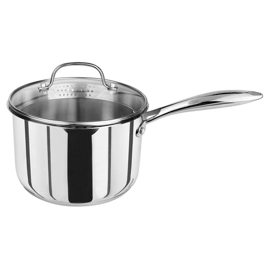 Saucepan 180mm with Draining Lid Stainless Steel Cucinare