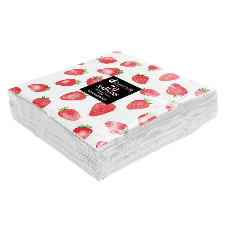Paper Napkins / Serviettes 330x330mm Pack of 20 Summer Fruit Strawberries
