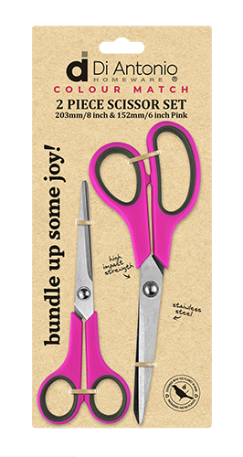 Scissor Set 2pc 203mm (8") & 152mm (6") S/S Pink