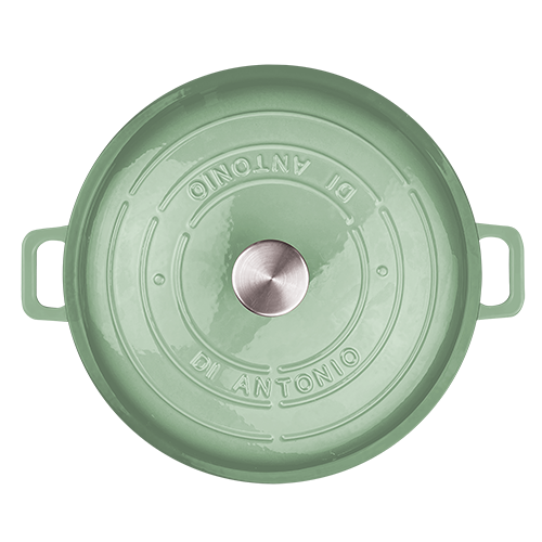 Casserole 320mm Cast Iron Enamel Sage Green 3L