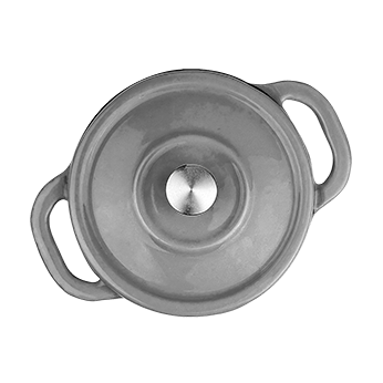 Casserole 100mm Cast Iron Enamel Grey 300ml