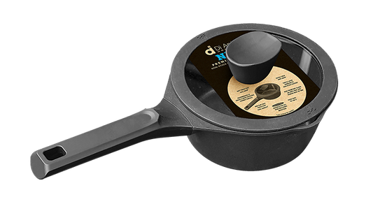 Saucepan 160x78mm Cast Aluminium with Lid Nero Black