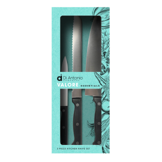 Di Antonio Valore Essentials Kitchen Knife Set 3pc Cooks, Carving, Utility